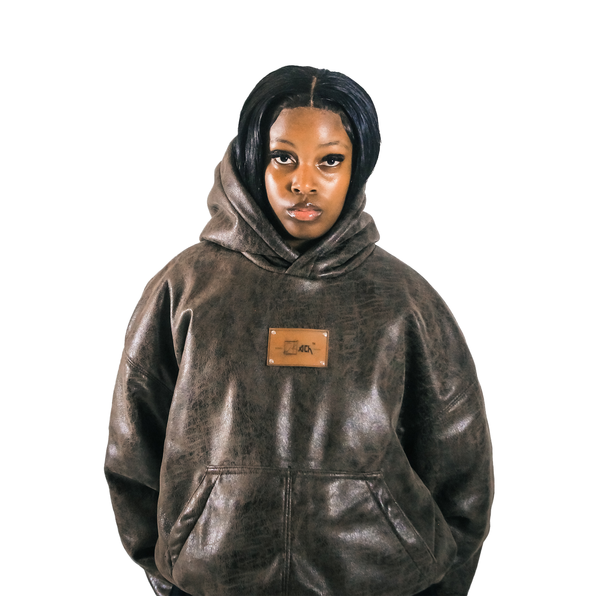 LEATHER HOODIE