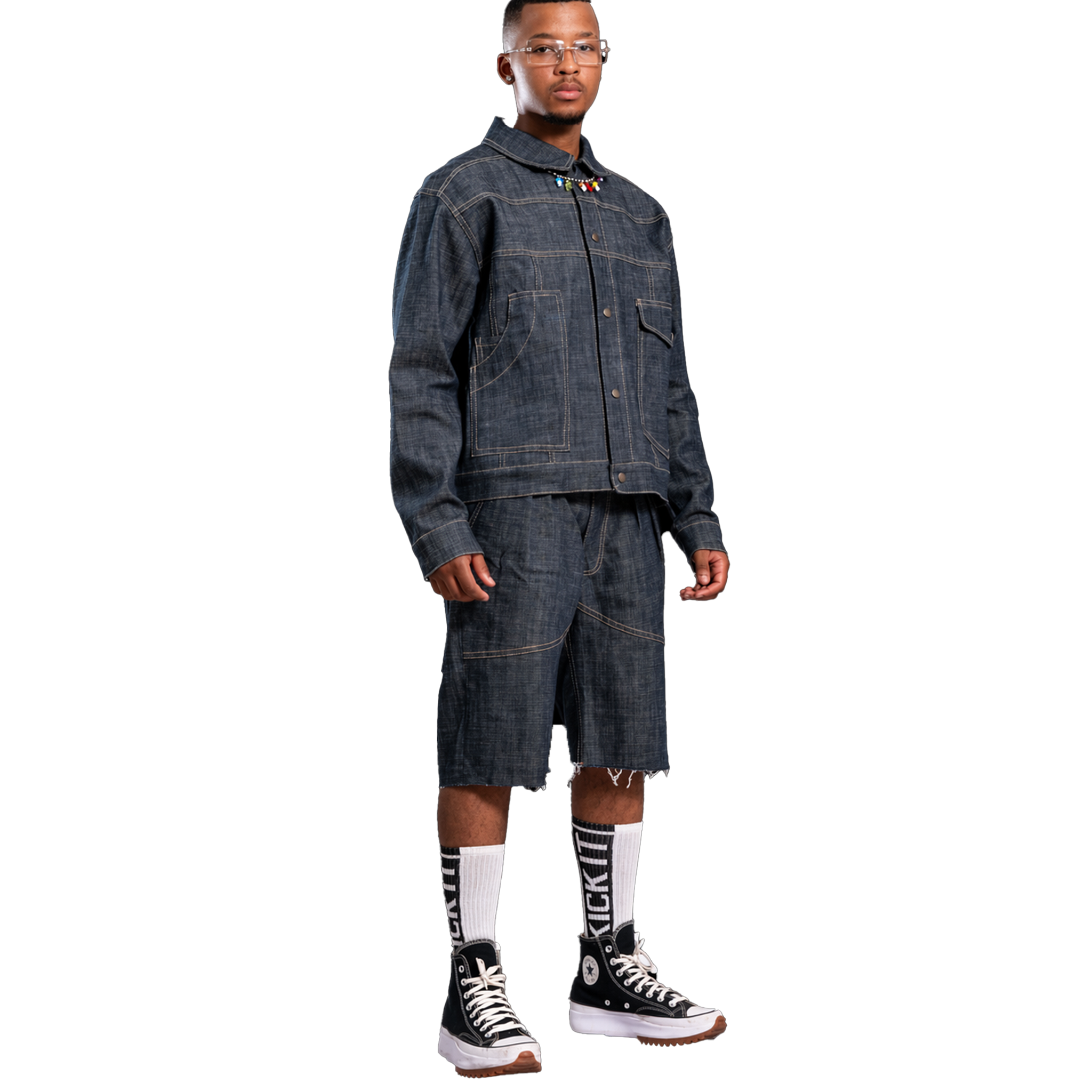 DENIM SHORTS SET