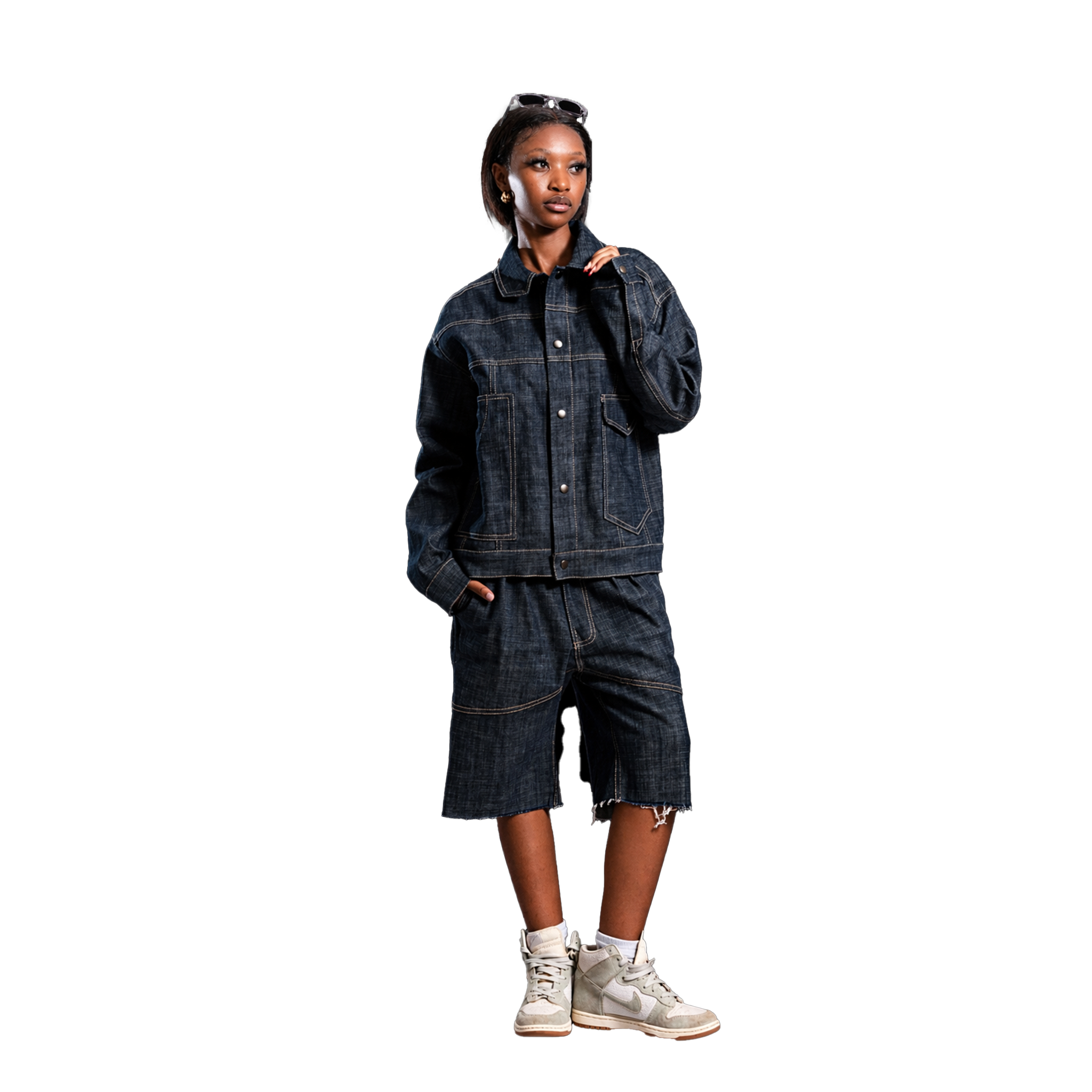 DENIM SHORTS SET